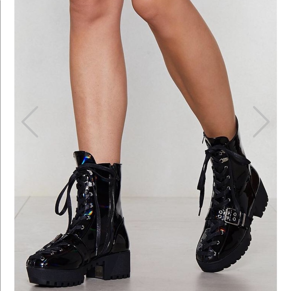 “Stomping Ground Chunky Boot” by Nasty Gal. SZ 8.